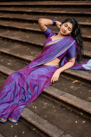 dual shaded royal blue ashwini narayanapet pure cotton saree