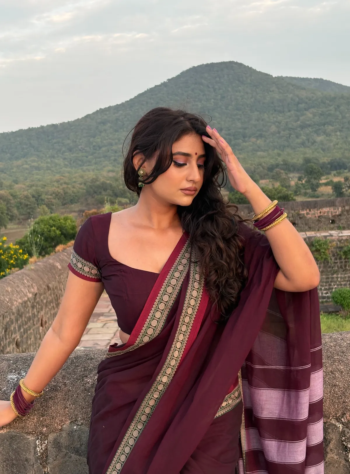 Coffee Shraddha Narayanpet Pure cotton saree - Image 4